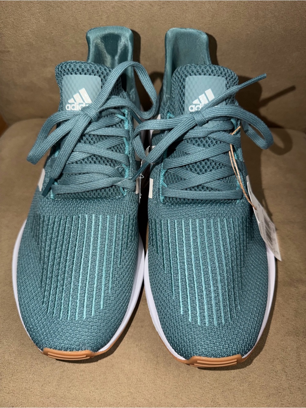adidas Women's Teal Knit Lace-Up Sneakers